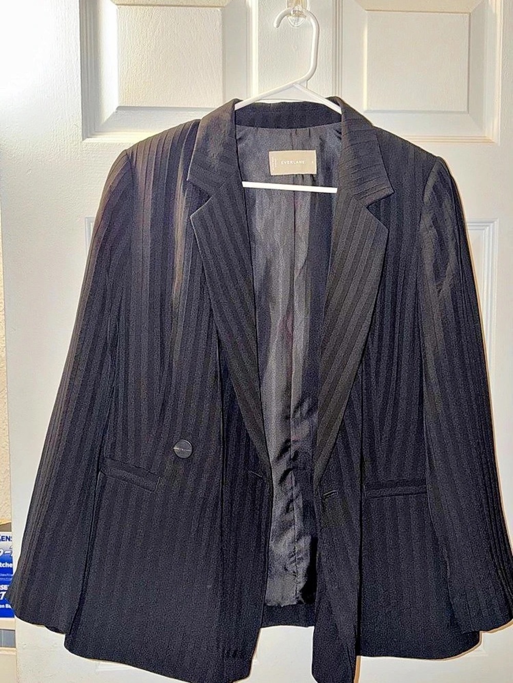 Everlane The Drapey City Stripe Blazer Black Size 2